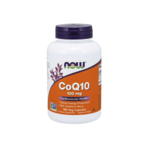NOW CoQ10 (koenzym Q10) + Hloh, 100 mg, 180 rostlinných kapslí